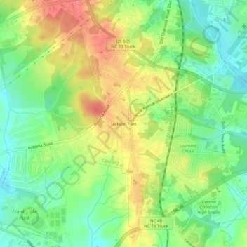 Jackson Park topographic map, elevation, terrain