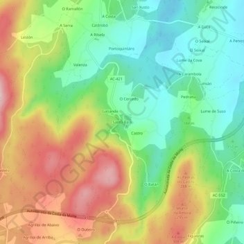 Santa Baia topographic map, elevation, terrain