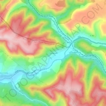 Salvagnac topographic map, elevation, terrain