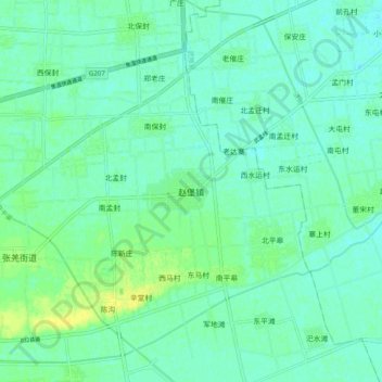 赵堡镇 topographic map, elevation, terrain