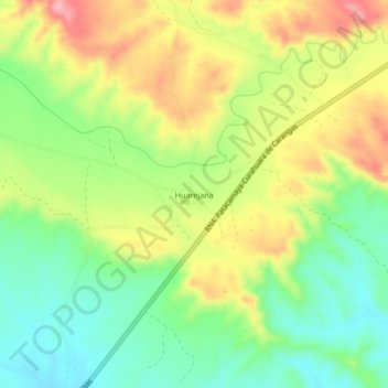 Huarejana topographic map, elevation, terrain