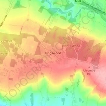 Kingswood topographic map, elevation, terrain