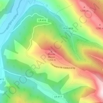 Monte Mayor topographic map, elevation, terrain