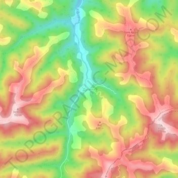 Dulene topographic map, elevation, terrain