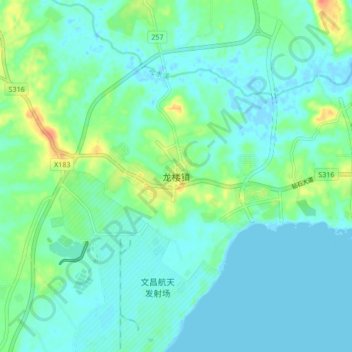 龙楼镇 topographic map, elevation, terrain