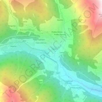 Creton topographic map, elevation, terrain