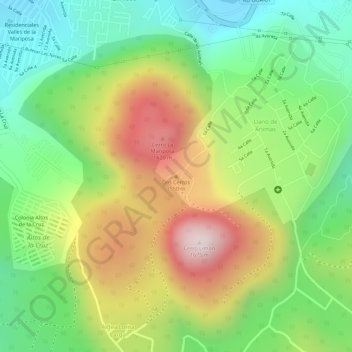 Dos Cerros topographic map, elevation, terrain