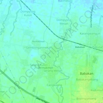 Gembongan topographic map, elevation, terrain