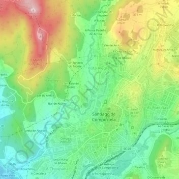 Asén topographic map, elevation, terrain