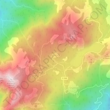 Agnarone topographic map, elevation, terrain