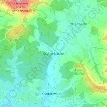 Eschenbäche topographic map, elevation, terrain