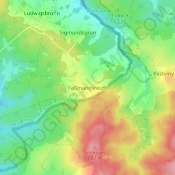 Faßmannsreuth topographic map, elevation, terrain