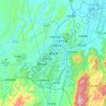郴州市 topographic map, elevation, terrain