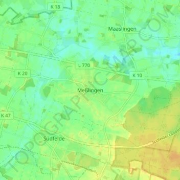 Meßlingen topographic map, elevation, terrain