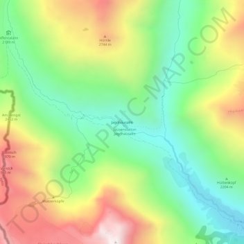Jagdhausalm topographic map, elevation, terrain