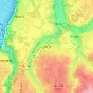 Feneur topographic map, elevation, terrain