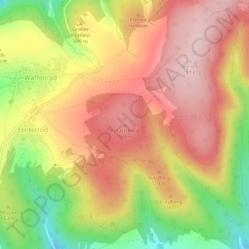 Eckartsberg topographic map, elevation, terrain
