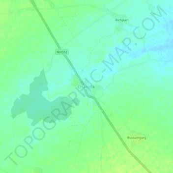 Chandlai topographic map, elevation, terrain