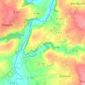 la pallière topographic map, elevation, terrain