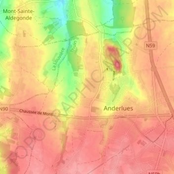 Les Trieux topographic map, elevation, terrain