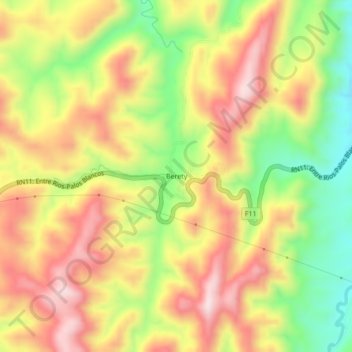 Berety topographic map, elevation, terrain