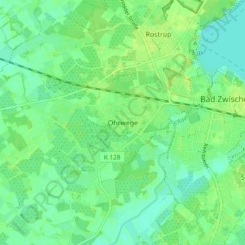 Ohrwege topographic map, elevation, terrain