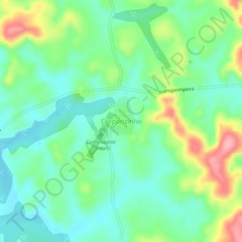 Creporizinho topographic map, elevation, terrain
