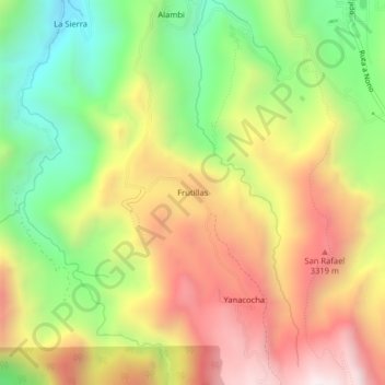 Frutillas topographic map, elevation, terrain