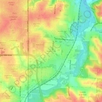 Martin City topographic map, elevation, terrain