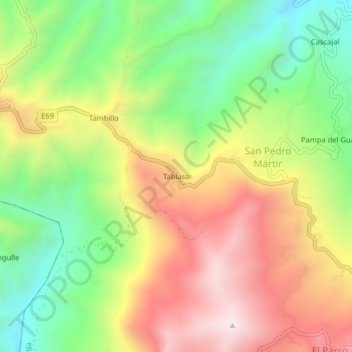 Tablaso topographic map, elevation, terrain