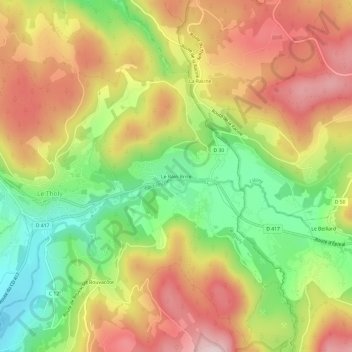 Le Rain Brice topographic map, elevation, terrain