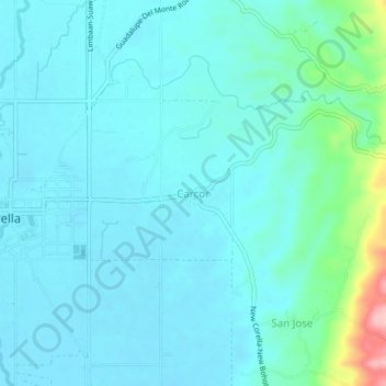 Carcor topographic map, elevation, terrain