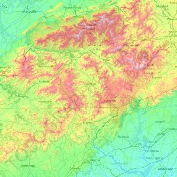 Macon topographic map, elevation, terrain