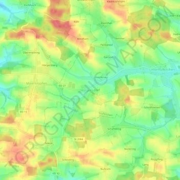 Hörgersdorf topographic map, elevation, terrain