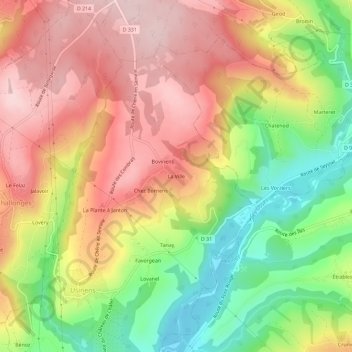 La Ville topographic map, elevation, terrain