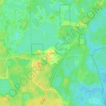 Camp Ocala topographic map, elevation, terrain