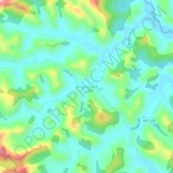 Angustura topographic map, elevation, terrain