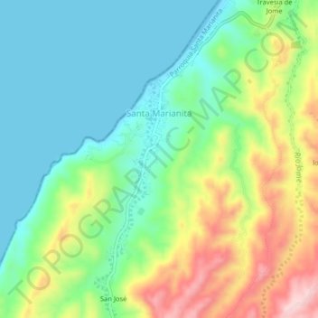 Santa Marianita topographic map, elevation, terrain