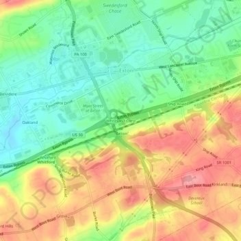 Whiteland Crest topographic map, elevation, terrain