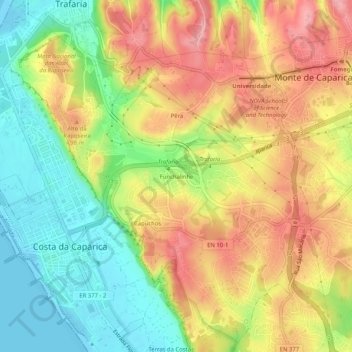 Funchalinho topographic map, elevation, terrain