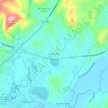 Benton Hills topographic map, elevation, terrain