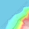 Plage Zina Beach topographic map, elevation, terrain