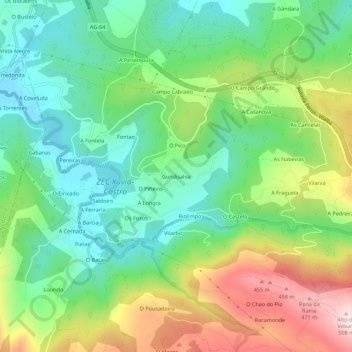 Gundisalva topographic map, elevation, terrain