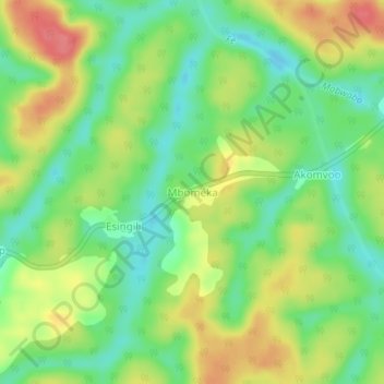 Mboméka topographic map, elevation, terrain