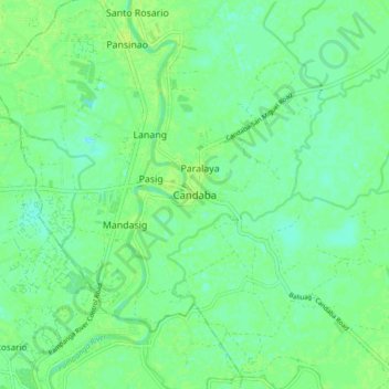 Candaba topographic map, elevation, terrain