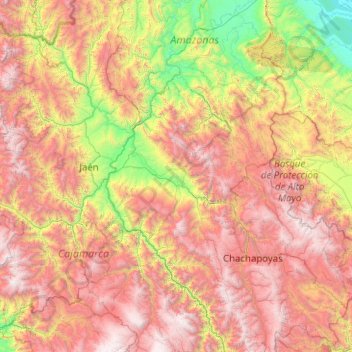 Provincia de Utcubamba topographic map, elevation, terrain