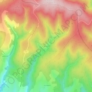 Le Bonnetès topographic map, elevation, terrain