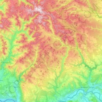 Ibach topographic map, elevation, terrain