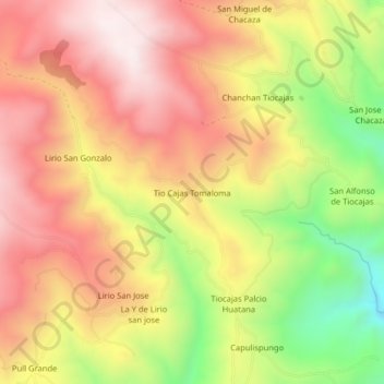 Tio Cajas Tomaloma topographic map, elevation, terrain