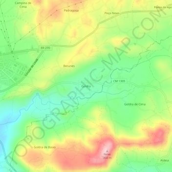 Goldra topographic map, elevation, terrain